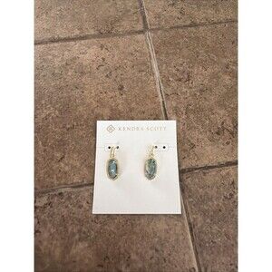 Kendra Scott Lee Gold Drop Earrings in Dichroic Glass NWT